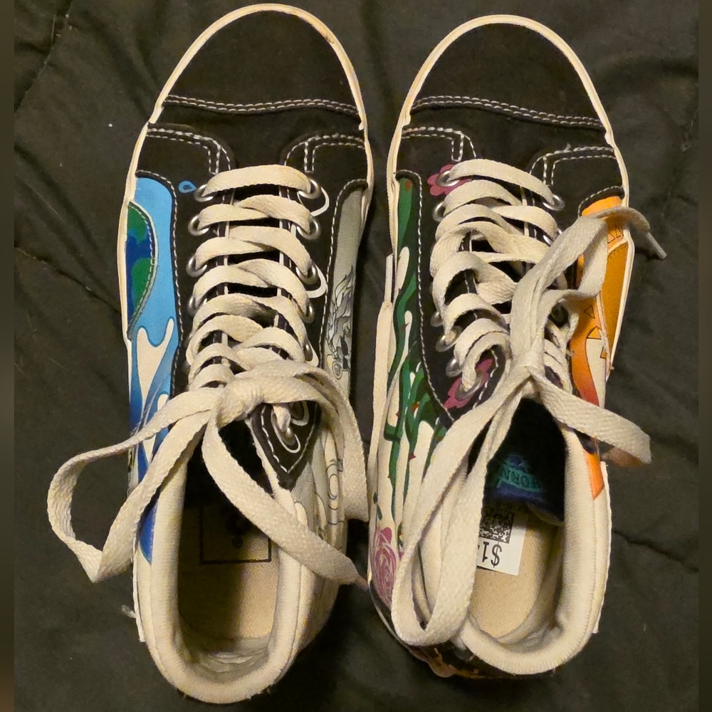 Vans Style 238 “Love Mother Earth” Painted Sneakers Men’s 4.5 / Women's 6